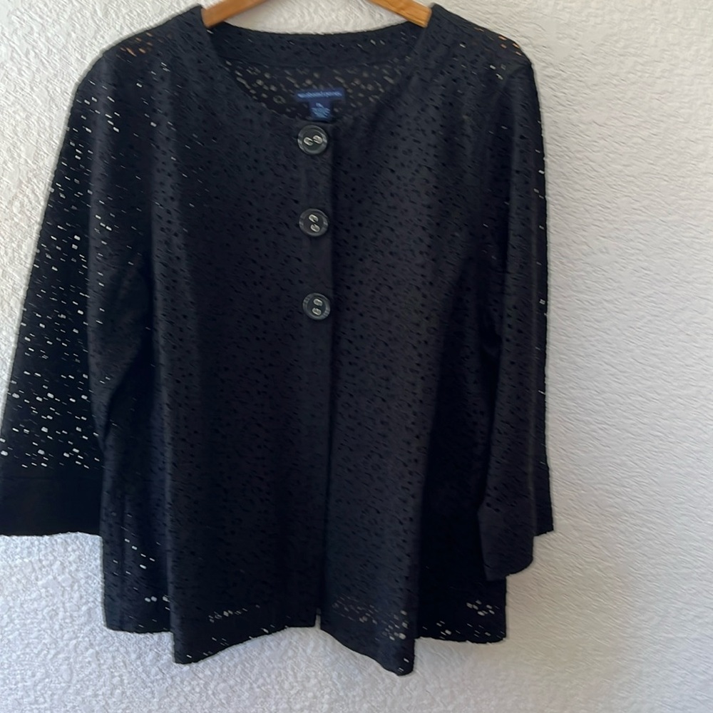 Women’s black eyelet jacket